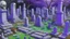 Placeholder: A purple haunted graveyard with ghosts designed in ancient Greek pottery painted by Zhang Lu