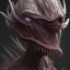 Placeholder: Evil humanoid alien with dark rough skin with scales, concept art, hyper realistic, photorealistic