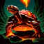 Placeholder: 90's fantasy tcg art of a molten lava turtle