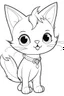 Placeholder: outline art for cute Cat coloring pages with sitch, white background, Sketch style, full body, only use outline, toddlers style, clean line art, white background, no shadows and clear and well outlined.