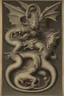 Placeholder: A three-headed dragon. The head on the left is the head of a lion, the head in the middle is the head of a man, and the head on the right is the head of a bull