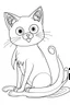 Placeholder: blank colouring book, simple picture for toddlers, cat with one tail, disney and pixar style