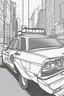 Placeholder: transport coloring page for kids, POLICE CAR, cartoon style, thick outline, low details, no shading, no color