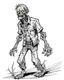 Placeholder: real one zombie, coloring image, full body (((((white background))))), only use an outline., real style, line art, white color, clean line art, white background, Sketch style