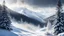 Placeholder: a distant shot of a white owl flying above the snow,mist,a fir forrest in the backround,clouds, valley,utra realistic, snow, masterpiece, sharp focus,volumetric lighting,