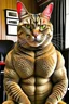 Placeholder: A muscular cat human .