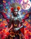 Placeholder: Masterpiece art amazing art picture in Luxurious 3d colorful fractals sharp colors,vibrant colors,neons colors standing pose sweet pose a adorned carnival vampire queen gothic hair silver, golden shiny adorned,in fractals 3d outside ,fractals colorfull,Fully of flowers,butterflies,leaves in 3d outside fractals neons vibrant colorful backgrounds