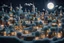 Placeholder: knitted city at night in moonlight