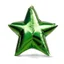 Placeholder: High resolution photograph of a inflated green star foil balloon