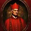 Placeholder: game avatar, man, portrait, face, cardinal priest, religion, red, medieval, red biretta, illustration