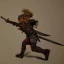 Placeholder: Portrite,d&d, "medievil warrior running away from a Giant squirrel" realistic,intricate hair,detailed arnor