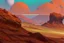 Placeholder: autumn vegetation, one exoplanet in the horizon, big stones, cliff, sci-fi, movie poster style