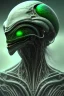 Placeholder: alien, head, evil,green eyes, weapons, blood, 8k, finely detailed, photo realistic, HR Giger style