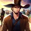 Placeholder: Clear Focus, High resolution, gunslinger, Bearded, short brown hair, serious eyes,