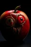 Placeholder: an apple with two ears and many teeth with red eyes