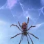 Placeholder: Giant transparent ethereal starry spider, realistic