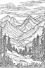 Placeholder: coloring book image of mountains