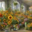 Placeholder: Center of Vienna, flower store with sunflowers