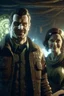 Placeholder: Nico Belic and woman in fallout 4 setting, bokeh, downlight, prize winning, depth of field, monster in background