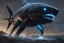 Placeholder: Black shark in 8k nier automata drawing, symbiote effects, blue lights, sea, intricate details, highly detailed, high details, detailed portrait, masterpiece,ultra detailed, ultra quality