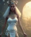 Placeholder: Gipsy, beautiful, curvy body, white fabric dress, beautiful long hair, bandana, head and shoulders portrait, holding tarot card, 8k resolution concept art portrait by Greg Rutkowski, Unreal Engine 5 volumetric lighting