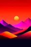 Placeholder: minimal purple, pink orange, mountain desert sunset, retro poster design