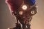 Placeholder: Beautiful steampunk portrait of a robot marionette in a gemstone wood mask