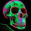 Placeholder: a field of 1000s of cartoonish, anatomically correct, skulls, vivid RANDOM BRIGHT neon colors, dark comedy, well lit, high detail, photorealistic, horrorcore, fun, scary, dead