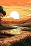 Placeholder: atardecer de cerca con un paisaje fácil para dibujar SIN AGUA