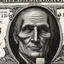 Placeholder: hedcut wsjstyle engraved light lined based on united states federal reserve note dollar bill with the grim reaper the president photorealistic