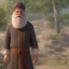 Placeholder: An old man with a long beard old Arabic and white Turkish turban feature ray tracing 4k realistic