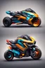 Placeholder: A combination of ultra-advanced car and crazy Max fighter, super sporty, with color and nano technology An advanced motorcycle with four wheels and a turbo jet in the back with rockets and machine guns