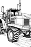 Placeholder: Outline art, no shading, full size bulldozer, black and white, lno shading, ow detail, --ar 9:11