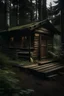 Placeholder: still cabin in the woods