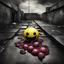 Placeholder: A Joel Peter Witkin picture of a derelict Pac-man drunk in a gutter living off caught rat meat, hyperrealistic, by Chris Friel, weirdcore, strange, art from beyond, 星光