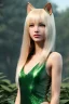 Placeholder: Clear focus,High resolution,High quality, Blonde long hair, green eyes, cat ears, Realistic