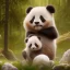 Placeholder: pixar art style of a mega cute baby panda in natural environment, vivid color, full body, by mobeius, au naturel, hyper detailed, digital art, trending on artstation, cinematic lighting, studio quality, smooth render, unreal engine, octane render, art style by klimt and nixeu and ian sprigger and wlop and krenz cushart