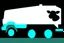 Placeholder: side view of a white fuel tank truck with black cow spots, illustration