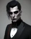 Placeholder: portrait of a handsome goth man in black suit, 8k, high quality, highly detailed