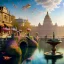 Placeholder: Hyperdetailed oil on canvas, young robyn lively sits by the ornate fountain, goldfish pond, lotus, detailed face, long red curly hair; by gaspar camps, maxfield parrish, alphonse mucha, cyril rolando, dan mumford; luminous colorful sparkles, glitter, airbrush, octane render, volumetric lighting, 16k