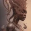 Placeholder: sango fantasy, fantasy magic, intricate, sharp focus, illustration, highly detailed, digital painting, concept art, matte, artgerm and paul lewin and kehinde wiley, masterpiece sexy lips Asian afro lips black African lady body mermaid Dragon head silver bright snow lady outer space mermaid pretty skull head