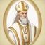 Placeholder: game avatar, man, portrait, pope priest, religion, white robe, gold, medieval