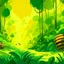 Placeholder: A green jungle with honey and beehives in Impressionism art style