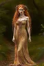 Placeholder: pretty girl, aged 19, ginger, faun, fantasy, full length, attractive. dress