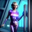 Placeholder: Realistic movie image, retro sci-fi, portrait, blonde action woman, sweet Marylin Monroe face, perfect iris, glow eyes. tight latex tights suit. City, blade runner movie style . epic style, soft color, highly detailed, unreal engine 5, ray tracing, RTX, lumen lighting, ultra detail, volumetric lighting, 3d, finely drawn, high definition, high resolution.