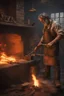 Placeholder: Olden days dirty blacksmith with Leather apron, burning the Bitcoin logo with an branding iron onto the arm of a screaming man, hot oven in background, dirty room, 8k, super realistic, very detailed, eary feeling, emphasis on the logo