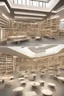 Placeholder: A modern library. Robotic book delivery, everything is automated. Cutting-edge library interior design. Everything is drawn in detail, in high resolution. 8k