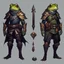 Placeholder: amphibian, frog, frogfolk, frogman, Baldur's Gate 3, fantasy, dark fantasy character, Pathfinder, dnd character design, DnD characters, DnD OC, dnd, dungeons and dragons, warrior, veteran, adopt adoptable, clothes cool cute design fantasy