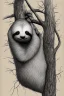 Placeholder: Simple sketch of Sloth hanging from tree