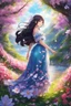 Placeholder: An anime girl with long dark hair and a dress of petals, surrounded by the beauty of spring, was a vision so rare. highly detailed, digital art, beautiful detailed digital art, vibrant colors, high quality, 4k